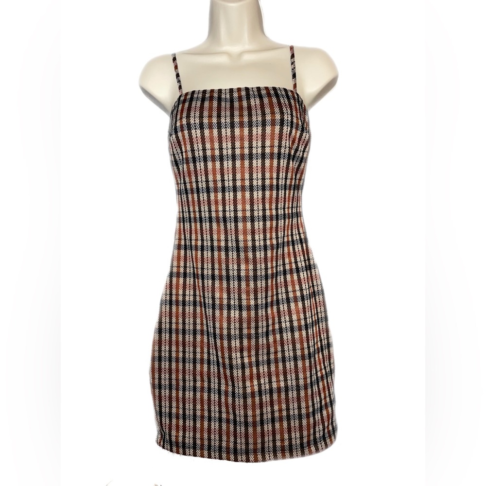 Brown Plaid Dress